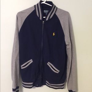 Navy/grey size M Polo cotton varsity jacket